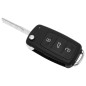 Coque de Clé de Télécommande de Voiture à 3 Boutons Remplacement 5K0837202AD Compatible avec VW Caddy Transporter T5 433Mhz Port