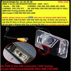 Caméra de Recul Voiture Caméra vue arrière de voiture pour BMW3 seires E46 E90 E91 E92 E93 1seies E82 E88 5 series E39 E60 523i