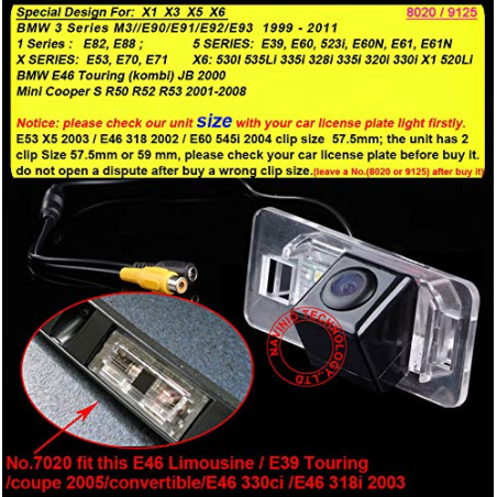 Caméra de Recul Voiture Caméra vue arrière de voiture pour BMW3 seires E46 E90 E91 E92 E93 1seies E82 E88 5 series E39 E60 523i