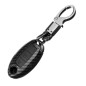 Happyit Coque en Fibre de Carbone ABS + Silicone Clé de Voiture Couverture Cas Porte-clés pour Nissan 3 Boutons (Noir)