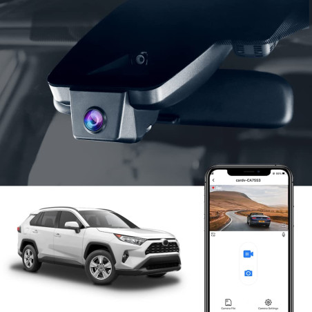 Fitcamx Dashcam Compatible avec Toyota RAV4 2021 2020 5ème génération (XA50)LE Limited Premium XLE TRD Hybrid Prime XSE SE, 4K 2