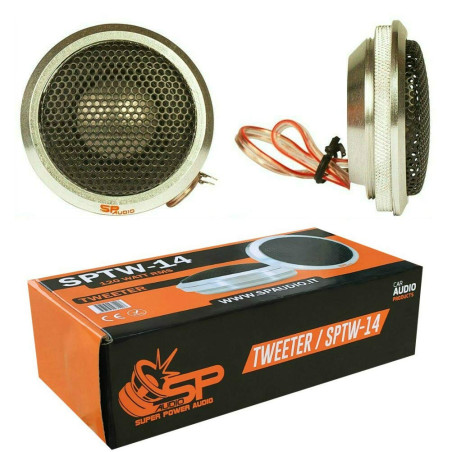 SP Audio 2 SP TW-14 Tweeter 2,2" 5,50 cm 55 mm diamètre 120 Watts rms et 240 Watts Max 4 ohms en Aluminium Profondeur réduite de