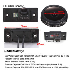 HD CCD Couleur Caméra avec Vision Nocturne et système de recul étanche & Antichoc IP68 Remplacement pour Golf Variiant Mk4 MK5/P