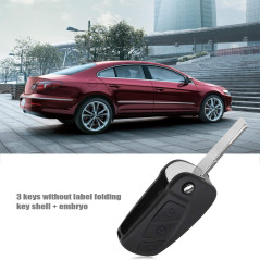 OTOTEC Coque de clé à distance pliable à 3 boutons avec clé vierge vierge compatible avec télécommande KA - Accessoires de recha