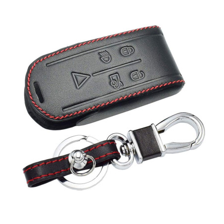 Happyit Cas de Couverture de Clé de Voiture en Cuir Porte-clés pour Jaguar XK XF XJ8 XK8 XRR 2007-2011 2012 2013