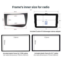 Sound-way Kit Montage Cadre de Radio Adaptateur Autoradio 2 DIN Compatible avec Seat Leon 2005-2012
