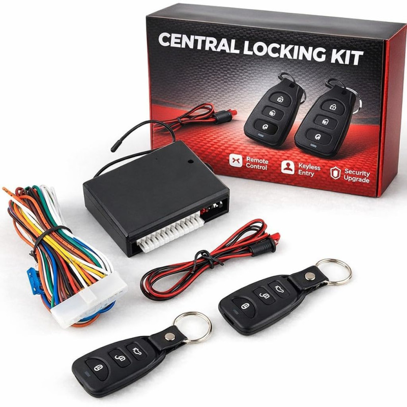 CAR PASSION Kit de verrouillage central de voiture universel - 2 télécommandes, ouverture de coffre et contrôle à distance - fac CAR PASSION Kit de verrouillage central de voiture universel - 2 télécommandes, ouverture de coffre et contrôle à distance - fac