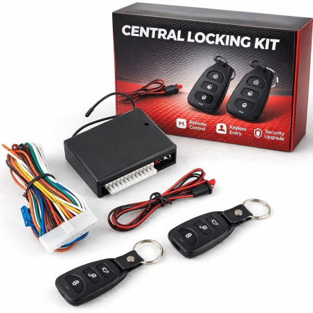 CAR PASSION Kit de verrouillage central de voiture universel - 2 télécommandes, ouverture de coffre et contrôle à distance - fac