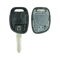 BROVACS Coque de clé de rechange compatible avec Renault Clio Kangoo Twingo Master 1 bouton entrée sans clé télécommande Fob VAC