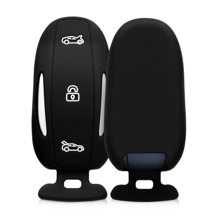 kwmobile Accessoire clé de Voiture Compatible avec Tesla Model X - Coque en Silicone Souple pour Clef de Voiture Noir