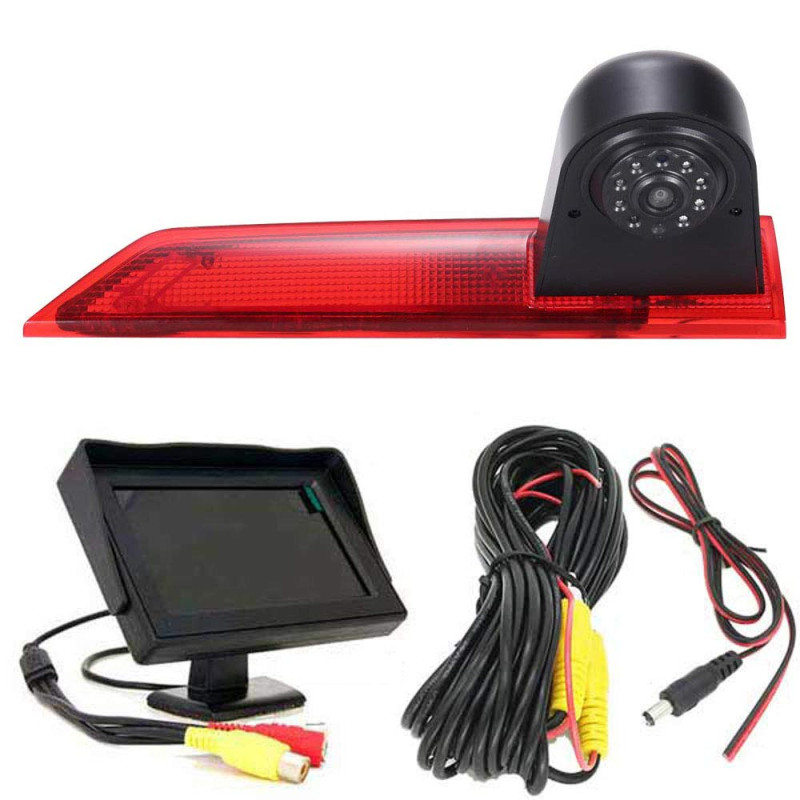 HD Auto Haut Lampe Freinage lumière Vue arrière Caméra de recul Peut Ajuster l'angle Vision Nocturne Compatible avec Ford Transi