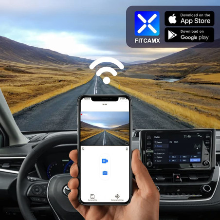 Fitcamx Dashcam Compatible avec Toyota Corolla L Le SE XLE XSE SE Nightshade Sedan 4D Hybrid Touring Sports 12th Gen (E210) 2019