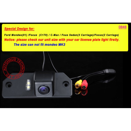 Caméra de Recul Voiture en Couleur Caméra Imperméable IP67 avec 170° Large Angle Vision Nocturne pour Mondeo Focus C-Max Focus S