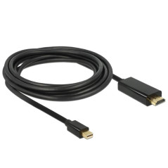 Delock Câble Prise Mini DisplayPort 1.1 mâle vers HDMI A (Full HD, 1920 x 1080, 1 m pour Apple Noir