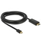 Delock Câble Prise Mini DisplayPort 1.1 mâle vers HDMI A (Full HD, 1920 x 1080, 1 m pour Apple Noir