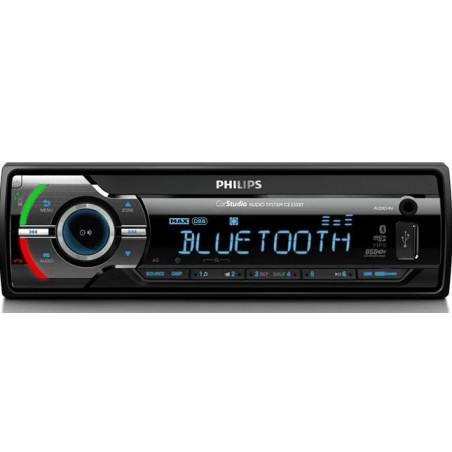 Philips CE235BT Autoradio Voiture Bluetooth 1 DIN sans Lecteur CD – Kit Mains Libres, Lecteur MP3, USB, SDHC, Égaliseur, Radio F