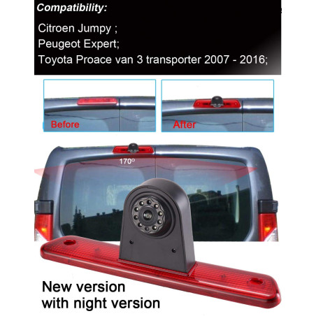 4.3 Pouces TFT LCD Moniteur de Voiture + HD Vision Nocturne IR Auto Caméra de Lampe de Frein Caméra de Recul pour Citroen Jumpy/