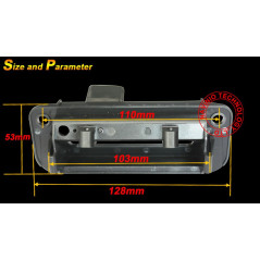 Navinio Imperméable à l'eau de Vision Nocturne Tronc Poignée de Voiture Caméra de Recul de Vue Arrière pour Mercedes C-class W20