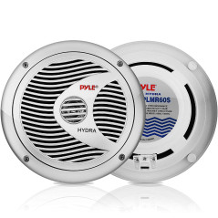 Enceintes marines doubles Pyle 6,5" - Système audio stéréo extérieur 2 voies étanche et résistant aux intempéries avec 150 watts