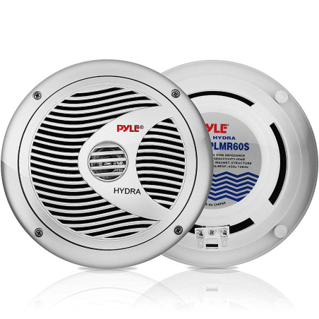 Enceintes marines doubles Pyle 6,5" - Système audio stéréo extérieur 2 voies étanche et résistant aux intempéries avec 150 watts