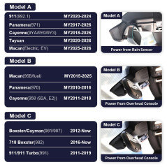 Fitcamx Dashcam Compatible avec Porsche 911(992), Cayenne (9YA 9Y0 9Y3), Panamera (971) et Taycan(modèle A), 2160P 4K OEM WiFi C