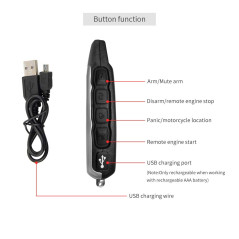 EASYGUARD EM212 Système d'alarme 2 voies pour moto avec écran LCD Pager Émetteur rechargeable Capteur de choc intégré et capteur