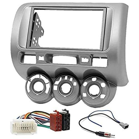 Kit Montage Cadre de Radio Adaptateur autoradio 2 DIN pour Honda Fit, Jazz 2002-2008 avec adaptateur