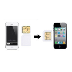 Adaptateur Nano SIM 4 en 1 (Nano SIM to Micro SIM Card+ Micro SIM to Standard Card + Nano SIM to Standard Card) + Clip pour Reti