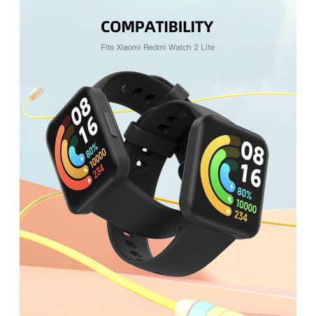 MoKo Bracelet Compatible avec Redmi Watch 2 Lite/Xiaomi Poco Watch, Bracelet de Montre de Remplacement Réglable en Silicone Soup