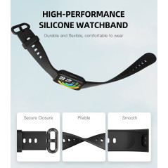 MoKo Bracelet Compatible avec Redmi Watch 2 Lite/Xiaomi Poco Watch, Bracelet de Montre de Remplacement Réglable en Silicone Soup