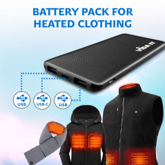 Vida IT Slim Batterie Externe pour Gilet Veste Manteau Chauffant 5V 2A USB Power Bank Légère Chargeur Portable pour Samsung Gala