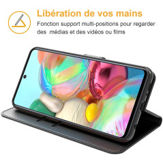 Tenphone Etui Coque pour Samsung Galaxy A71, Protection Housse en Cuir PU Portefeuille Livre,[Emplacements Cartes],[Fonction Sup