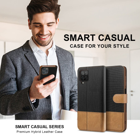 BEZ Coque pour Samsung A12, Etui pour Samsung Galaxy A12 / M12, Housse en Cuir de Protection, Portefeuille en Cuir Polyuréthane,