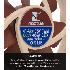 Noctua NF-A4x10 5V PWM, Ventilateur Silencieux Haut de Gamme avec Câble d’Adaptation USB, 4 Broches, Version 5V (40x10 mm, Marro