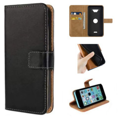 STAECASE Haute Qualité Housse pour Crosscall Core X4 Luxe Etui à Rabat Housse Noir HD Verre Trempé Crosscall Core X4 Protection 