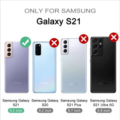 Dexnor Coque pour Samsung Galaxy S21 5G 6,2" avec Protecteur d'écran Intégré Armure de Qualité Militaire Heavy Duty Avant et Arr