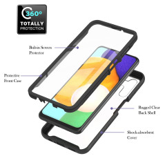 RonRun Coque pour Motorola Moto G53 5G, 360° Transparente étui Antichoc Housse Integrale Transparent Silicone Bumper avec Protec