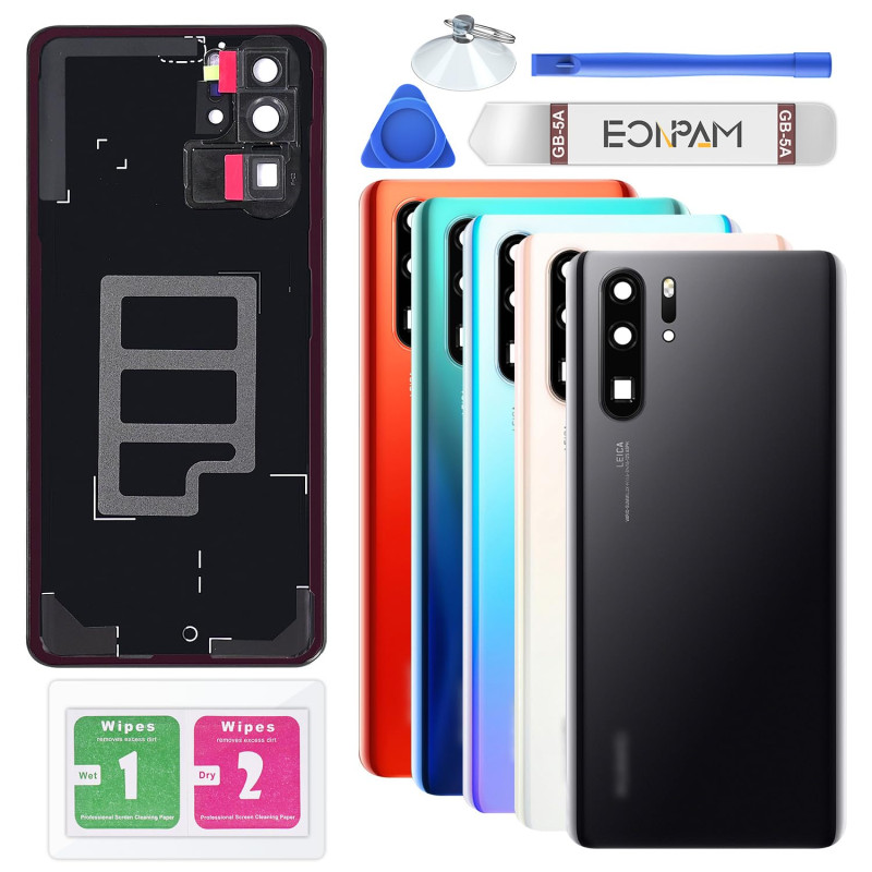 Eonpam Vitre Arrière pour Huawei P30 Pro Origine Couvercle Batterie Remplacement avec Lentille de Caméra + Kit Réparation (Noir) Eonpam Vitre Arrière pour Huawei P30 Pro Origine Couvercle Batterie Remplacement avec Lentille de Caméra + Kit Réparation (Noir)