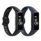 MoKo 2 Pack Bracelets Compatible avec Samsung Galaxy Fit 2, Bracelet de Montre de Remplacement en TPE, Noir/Bleu Foncé