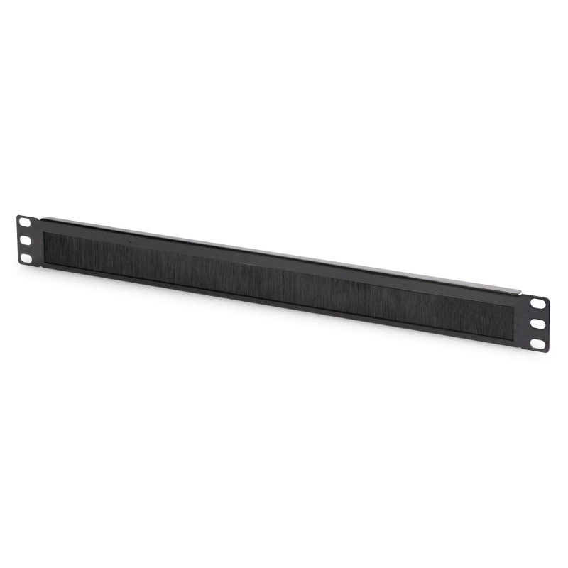 DIGITUS Passe-câble avec brosse - 1U - 19 pouces - pour armoires réseau & câbles réseau - Noir