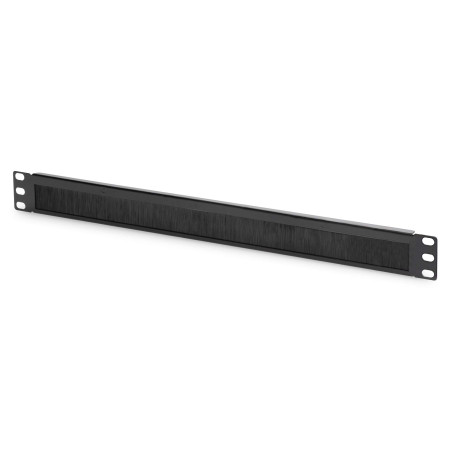DIGITUS Passe-câble avec brosse - 1U - 19 pouces - pour armoires réseau & câbles réseau - Noir