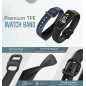 MoKo 2 Pack Bracelets Compatible avec Samsung Galaxy Fit 2, Bracelet de Montre de Remplacement en TPE, Noir/Bleu Foncé