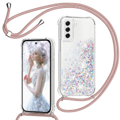 Glitter Liquide Collier Coque pour Samsung Galaxy S21+ 5G, Glitter Silicone Paillette Étui Protection TPU Bumper Liquide Housse,