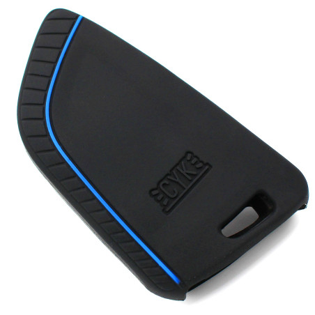 Finest-Folia - Coque en Silicone BE pour clé de Voiture à 4 Boutons - Noir et Bleu