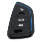 Finest-Folia - Coque en Silicone BE pour clé de Voiture à 4 Boutons - Noir et Bleu Finest-Folia - Coque en Silicone BE pour clé de Voiture à 4 Boutons - Noir et Bleu