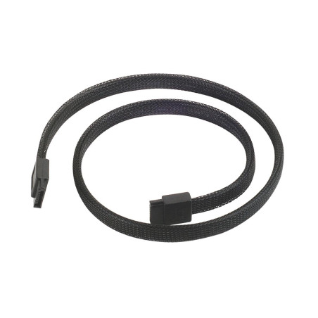 SilverStone SST-CP07 - Câble SATA III 6 Gbps, 180°, verrouillage sans métal, couche de revêtement métallique, 50cm