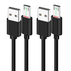 2x 1M Câbles Micro USB à Pointe Extra Longue pour Téléphones Blackview OSCAL S60 (Pro) BV4000 BV4900 BV4900s BV5500 Plus BV5800