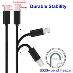 2x 1M Câbles Micro USB à Pointe Extra Longue pour Téléphones Blackview OSCAL S60 (Pro) BV4000 BV4900 BV4900s BV5500 Plus BV5800