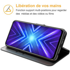 Tenphone Etui Coque pour Huawei P Smart Z, Protection Housse en Cuir PU Portefeuille Livre,[Emplacements Cartes],[Fonction Suppo