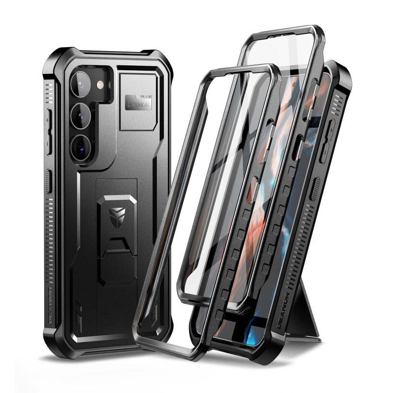Dexnor Compatible avec la coque Samsung Galaxy S23 Plus - Double cadre avant et support - Technologie d'amortissement - Protecti Dexnor Compatible avec la coque Samsung Galaxy S23 Plus - Double cadre avant et support - Technologie d'amortissement - Protecti